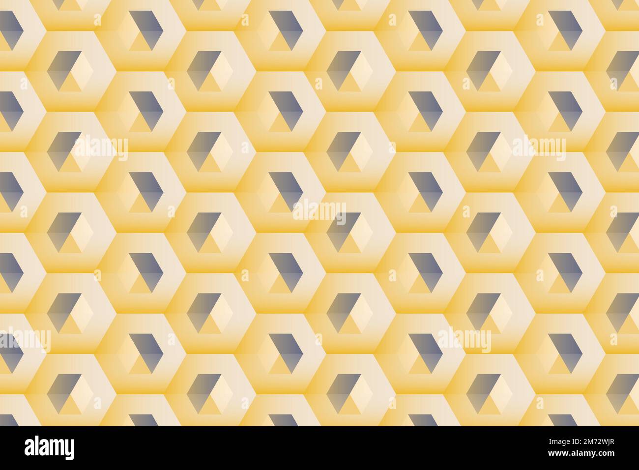 3D yellow and blue hexagonal patterned background vector Stock Vector
