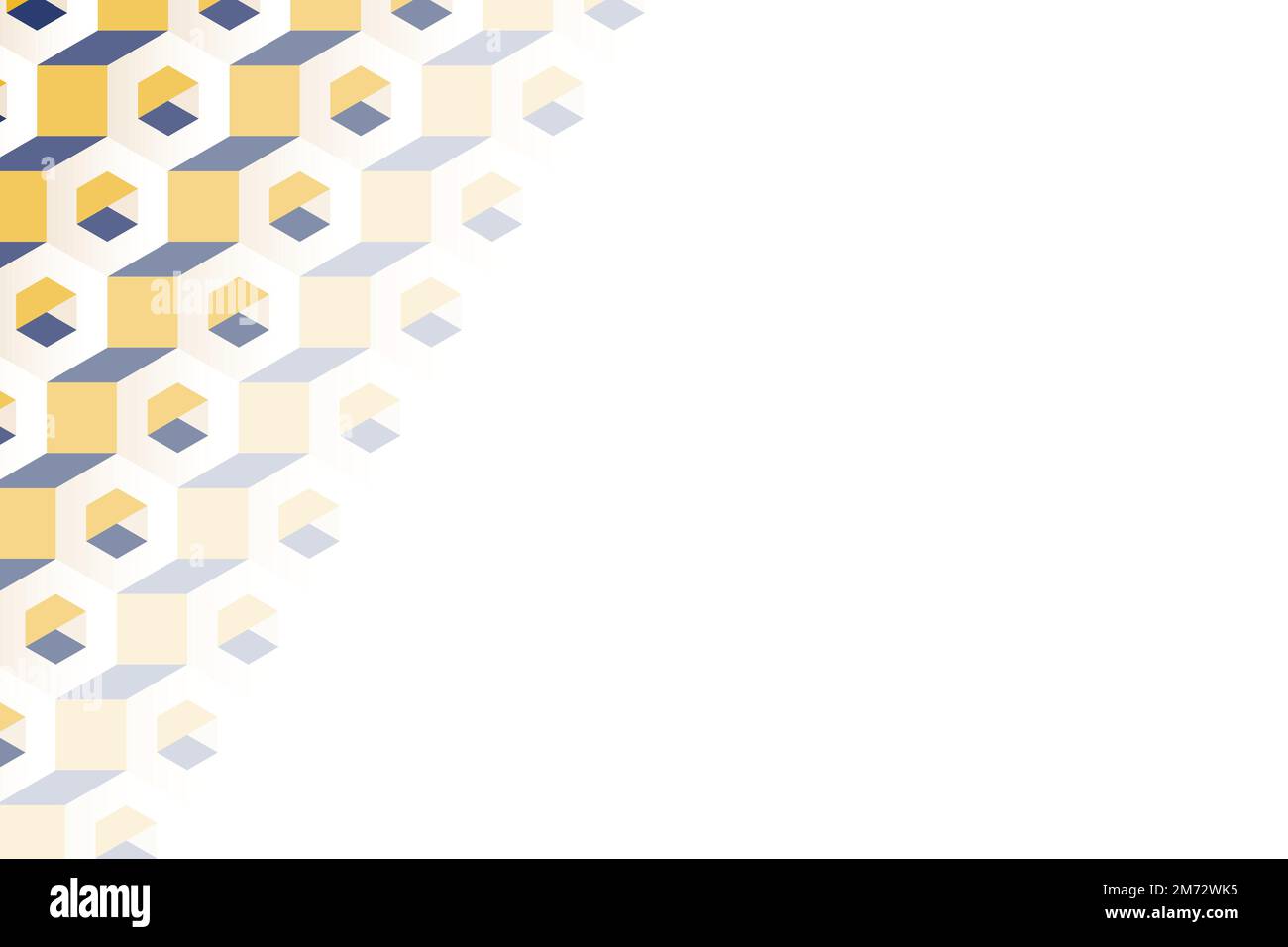 3D yellow and blue hexagonal patterned background vector Stock Vector
