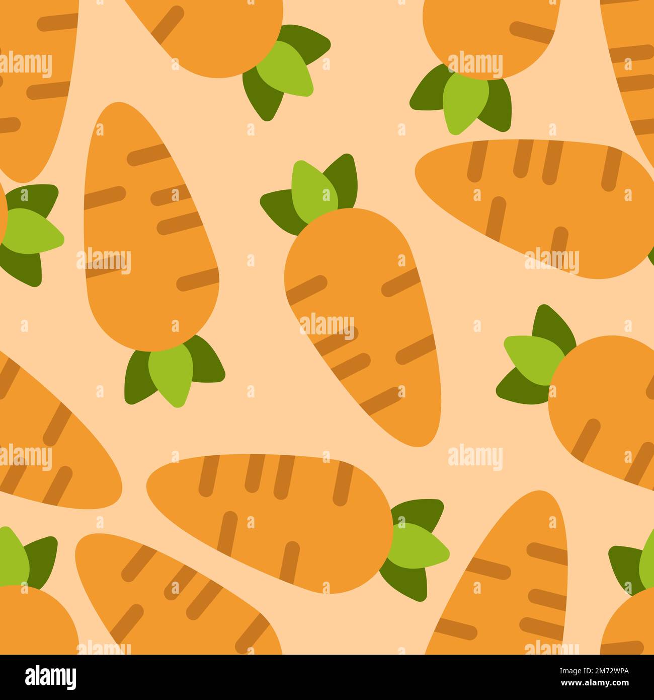 Carrot seamless pattern cute background. Vector cute carrots seamless pattern isolated. Carrot seamless background. Vector illustration Stock Vector