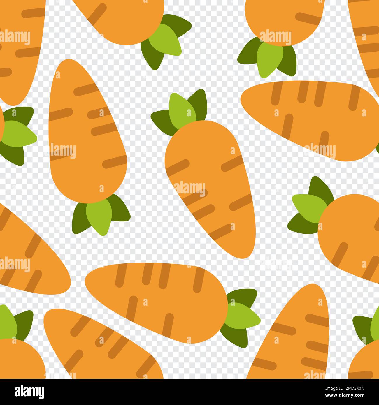 Carrot seamless pattern cute background. Vector cute carrots seamless pattern isolated. Carrot seamless background. Vector illustration Stock Vector