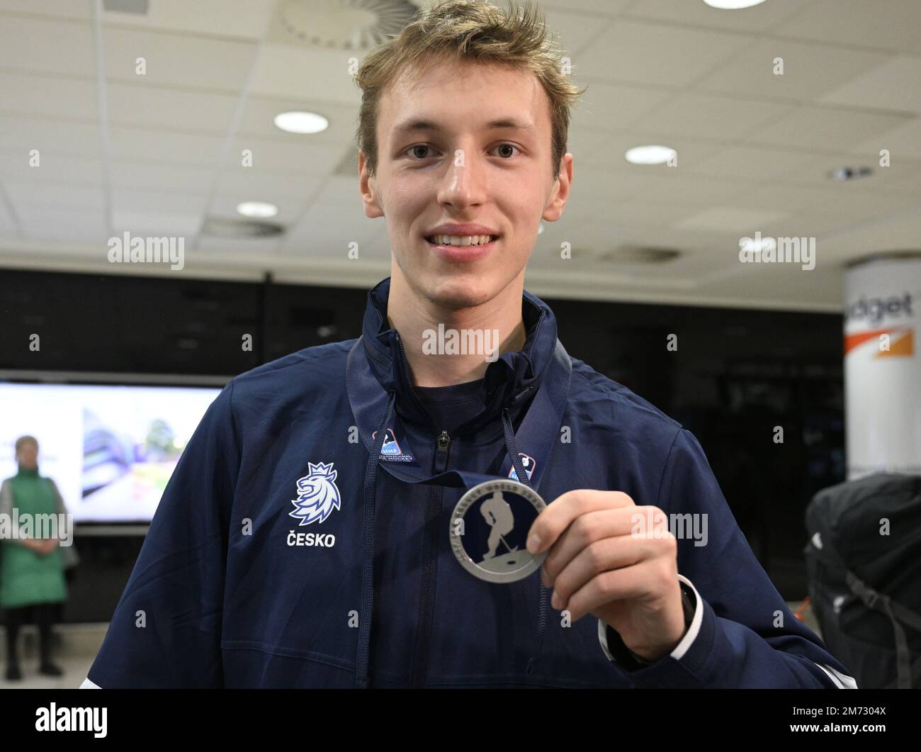 Prague, Czech Republic. 07th Jan, 2023. Czech hockey player U20 Eduard