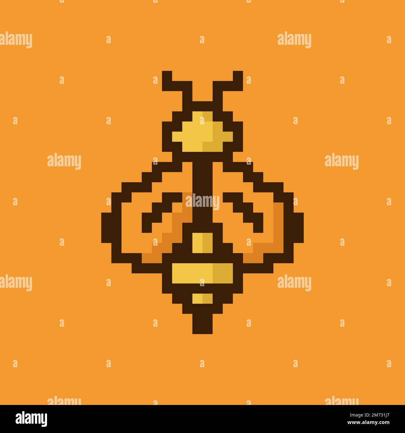 Pixel bee. Cute pixel bee. 8 bit pixel bee image. Old school computer