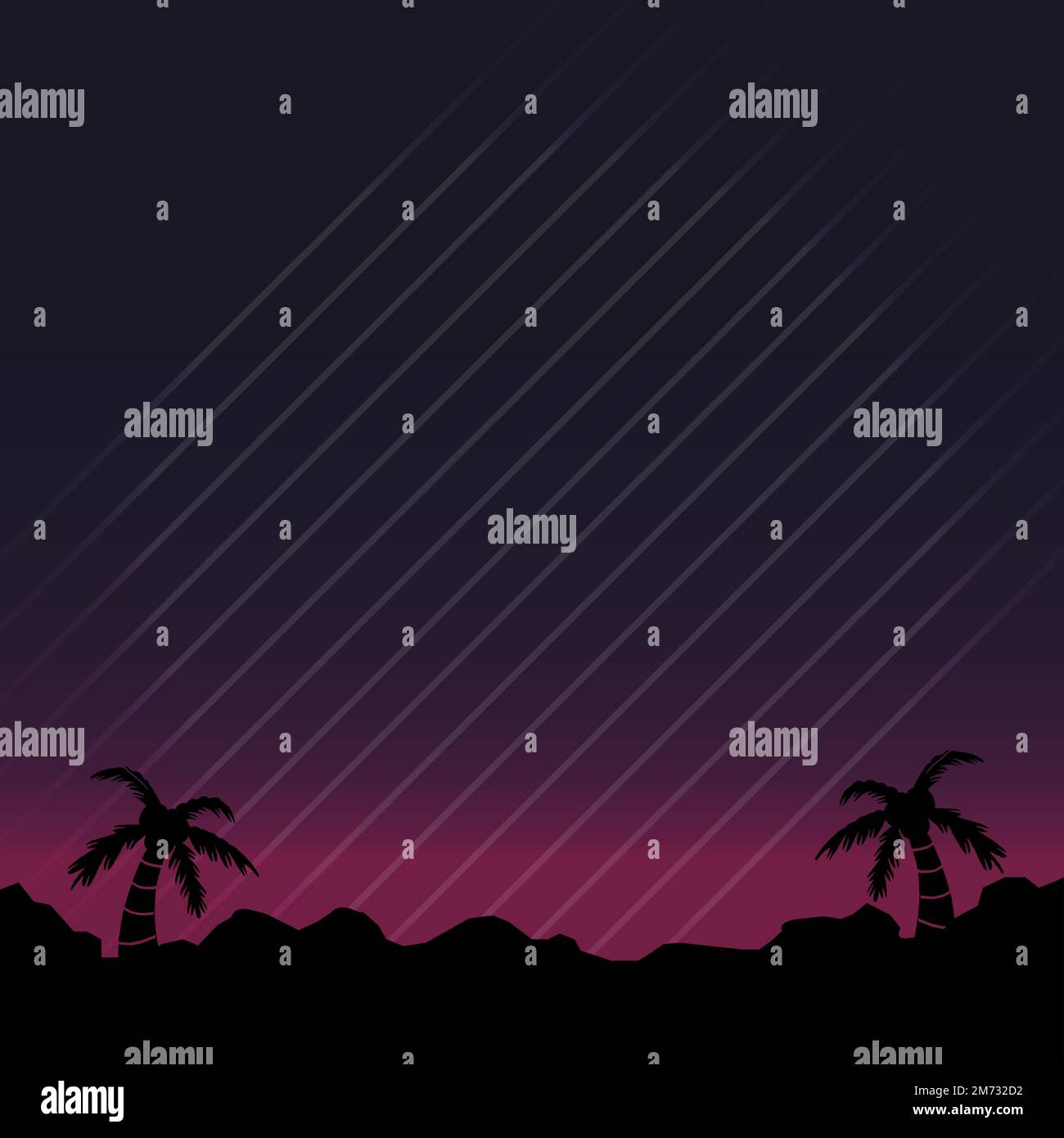 Retro neon landscape background vector Stock Vector