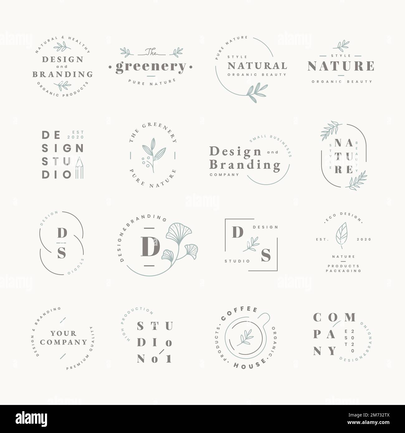 Floral brands and logo designs vector collection Stock Vector
