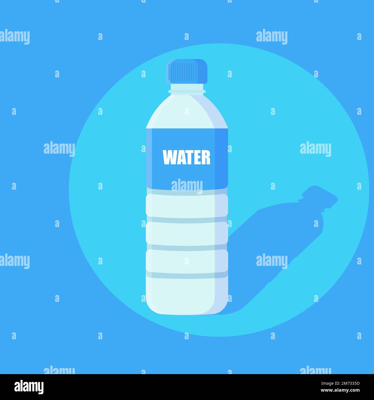 Plastic water bottle icon. Blue liquid container drink, bottle silhouette  set. Water cartoon bottles Stock Vector Image & Art - Alamy