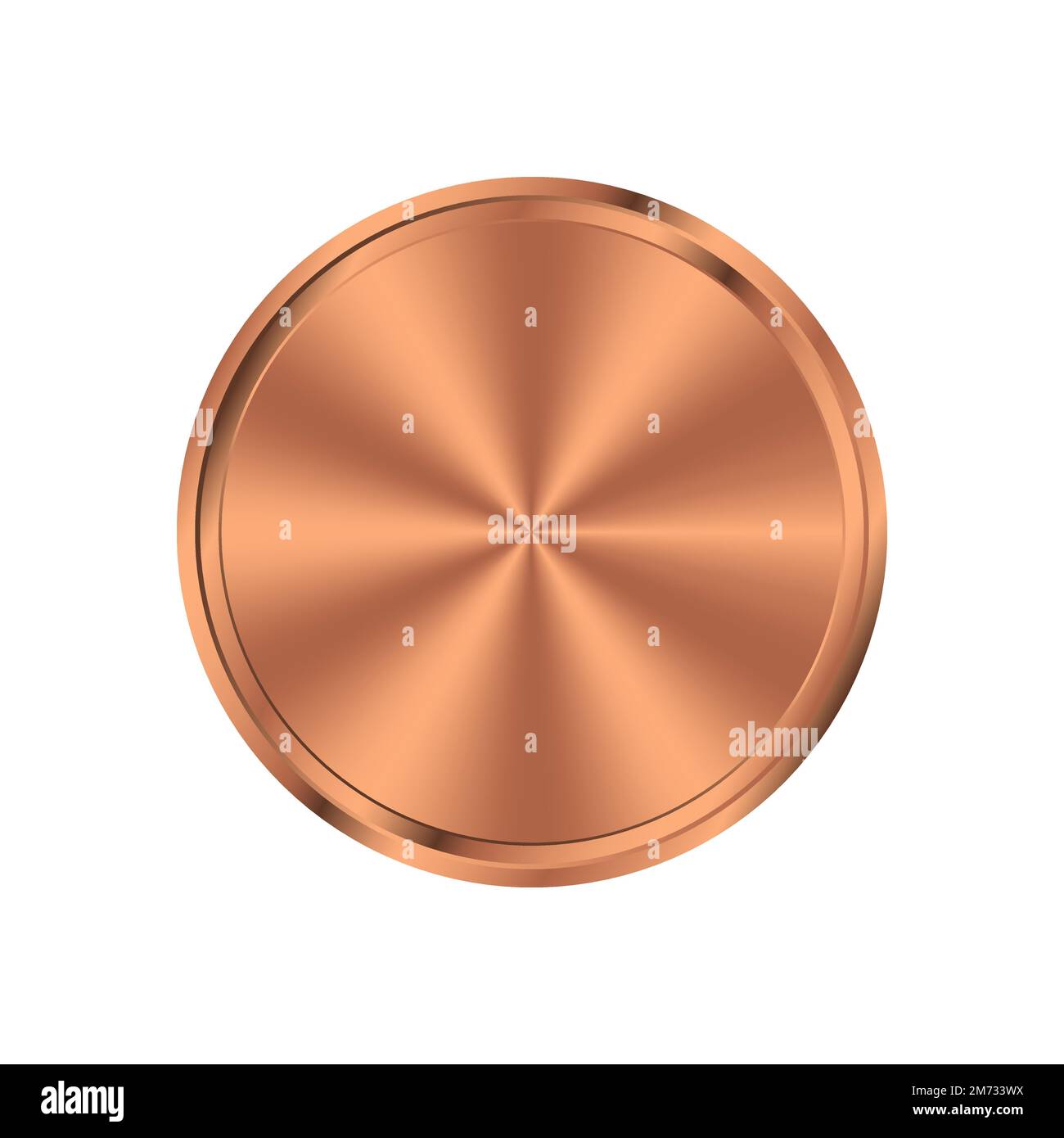 Bronze circle plate background. Bronze metal round medal. Button