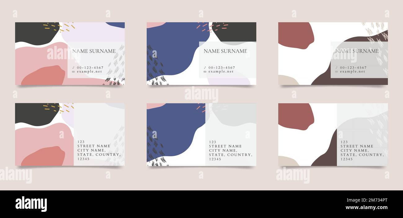 Patterned business card vectors collection Stock Vector