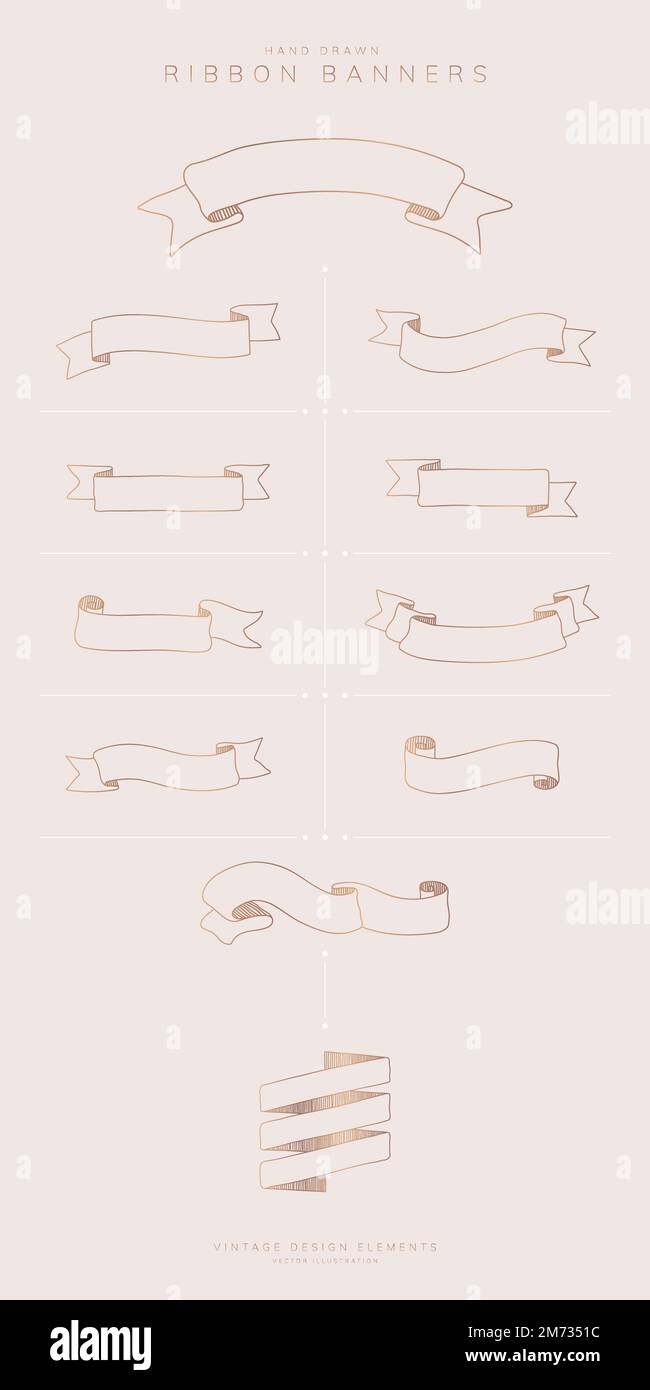 Hand drawn ribbon banner Stock Vector Images - Alamy