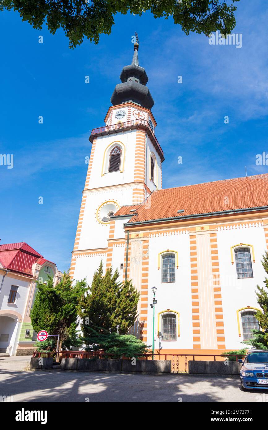 Myjava: Protestant Church in , , Slovakia Stock Photo