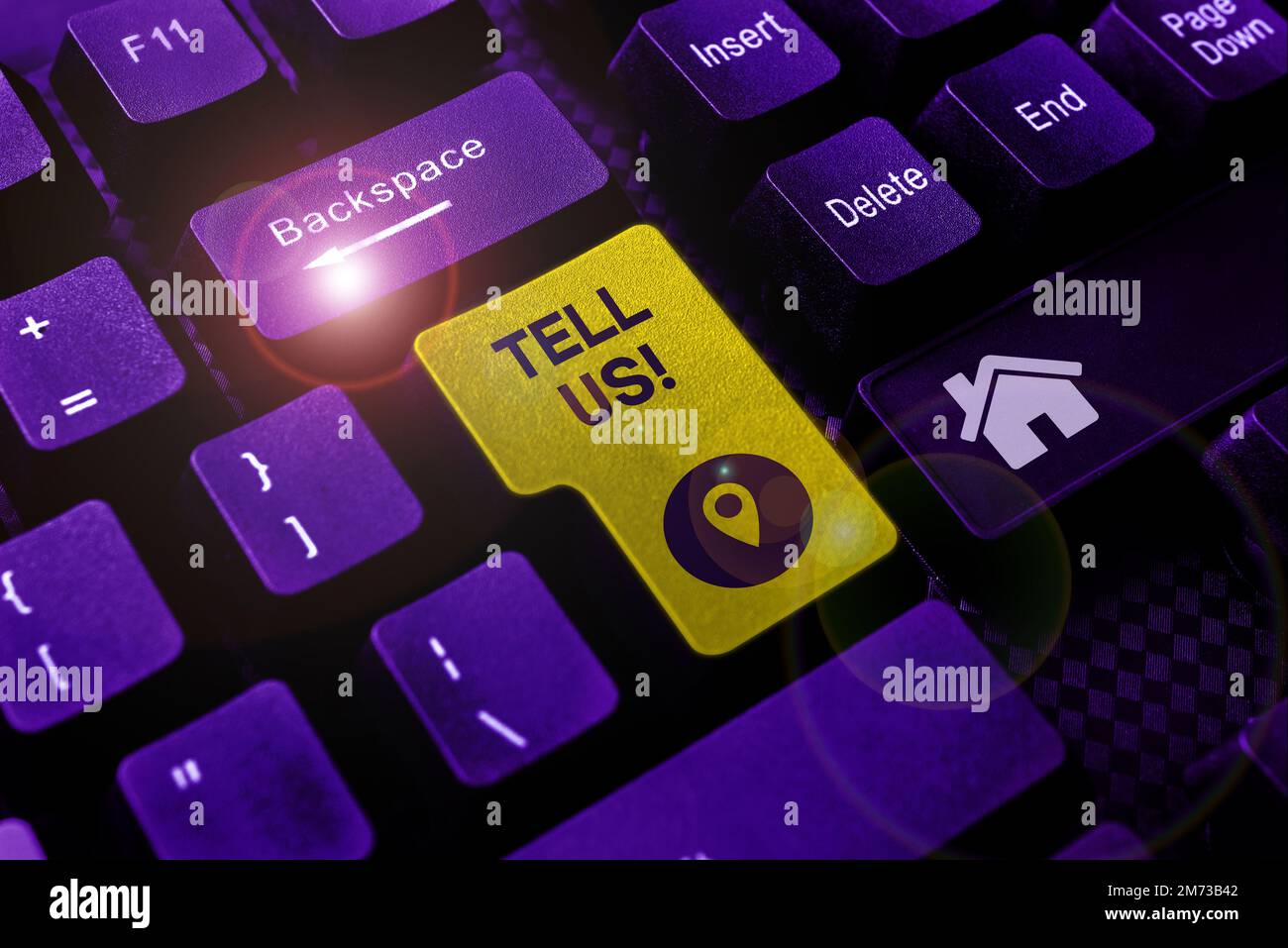 Handwriting text Tell Us. Word for communicate information to someone in spoken or written words