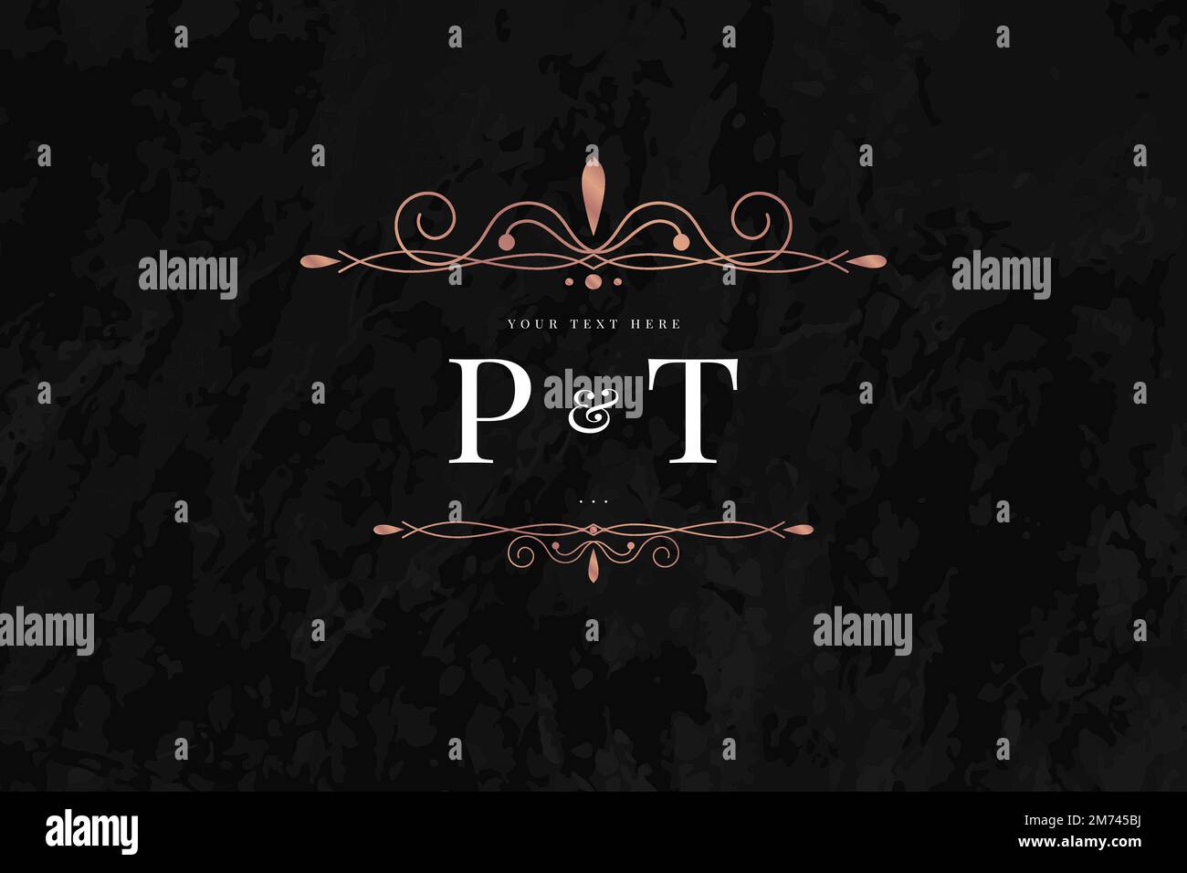 Rose gold luxury logo design vector Stock Vector