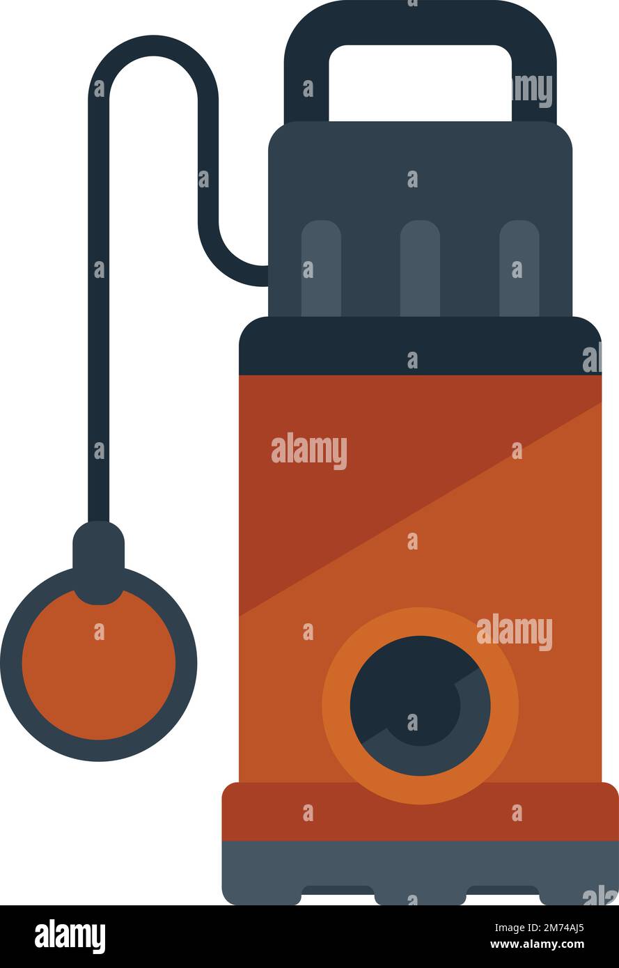 Machine pump icon flat vector. Water system. Engine electric isolated ...