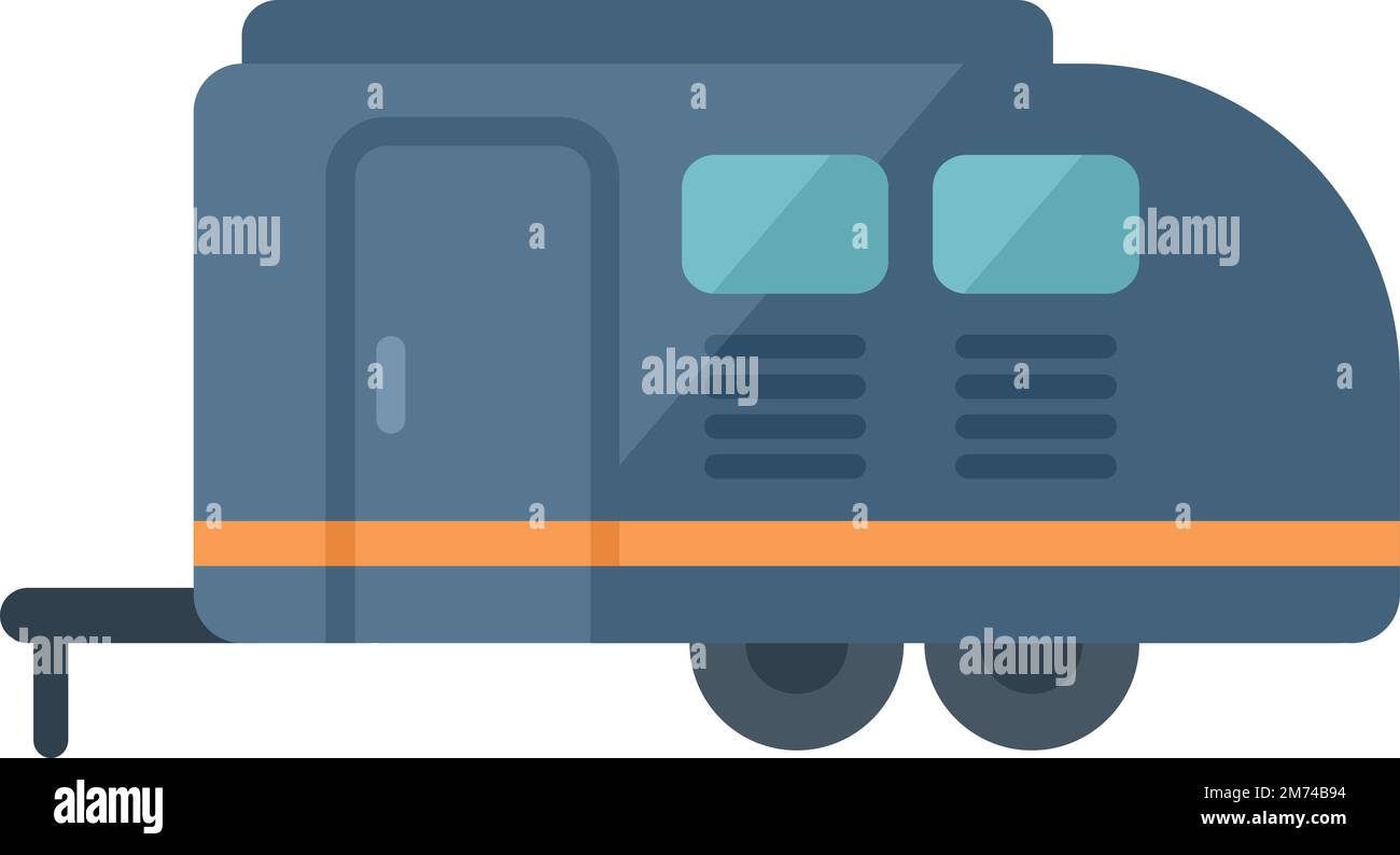 Bus camper icon flat vector. Auto van. Tent motor isolated Stock Vector ...