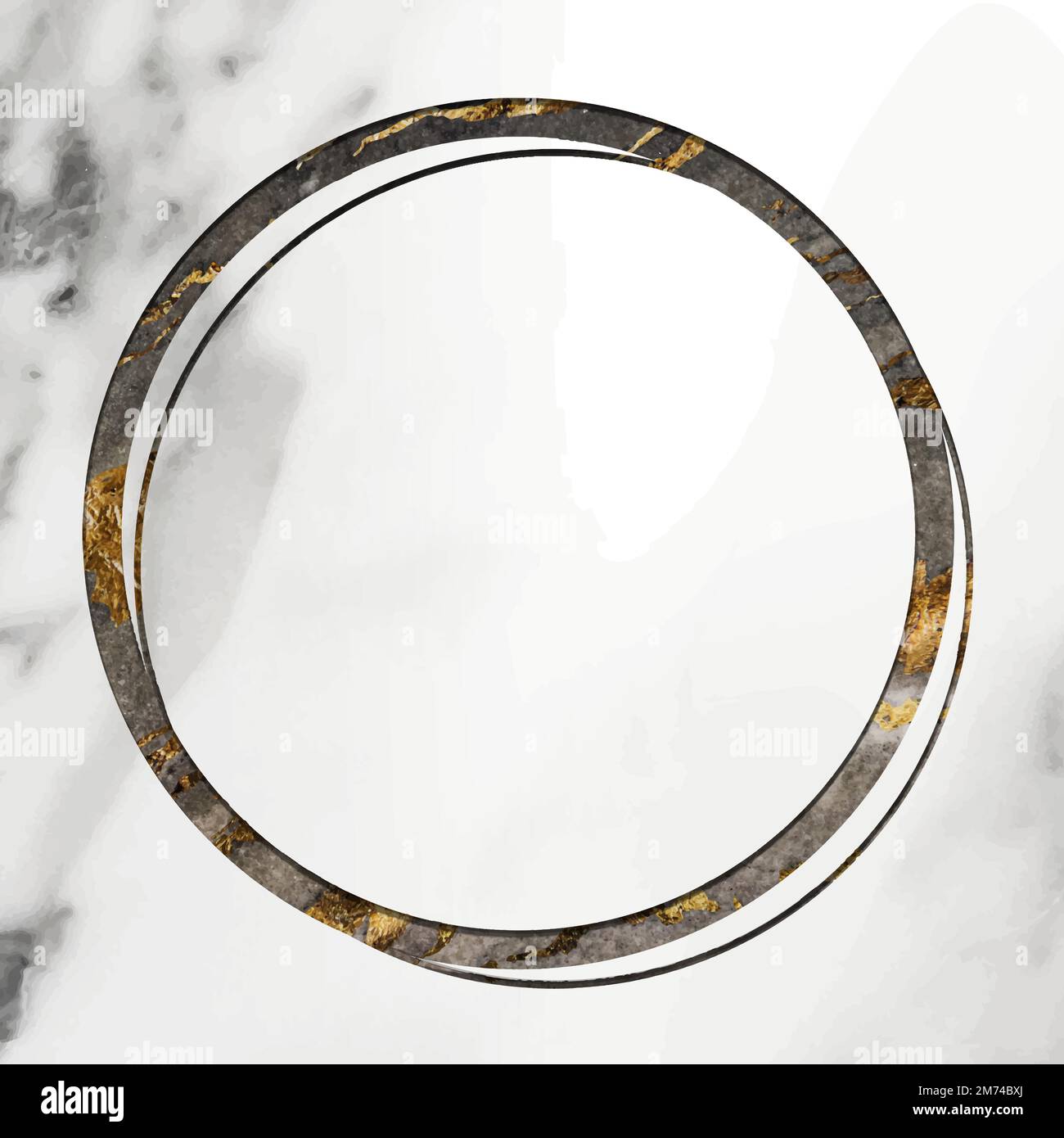Round frame on white marble textured background vector Stock Vector ...