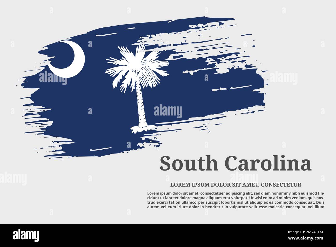 South Carolina US flag grunge brush and text poster, vector Stock Vector