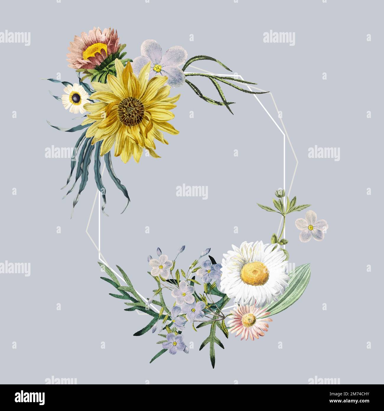 Frame decorated with flowers vector Stock Vector Image & Art - Alamy