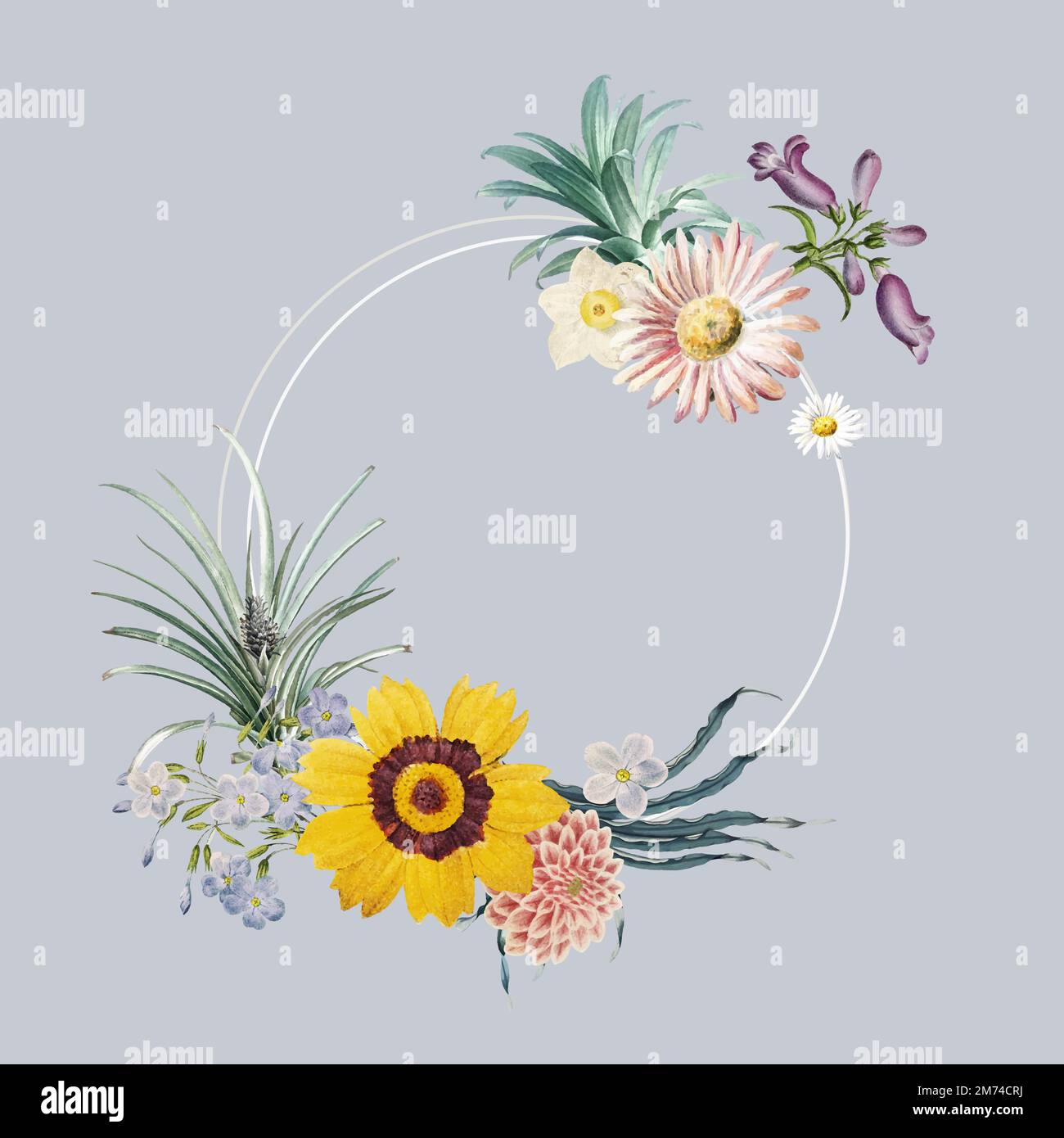 Frame decorated with flowers vector Stock Vector Image & Art - Alamy