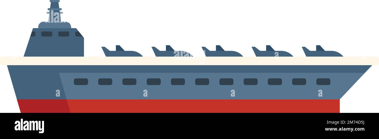 Warship icon flat vector. Navy ship. Top airplane isolated Stock Vector ...