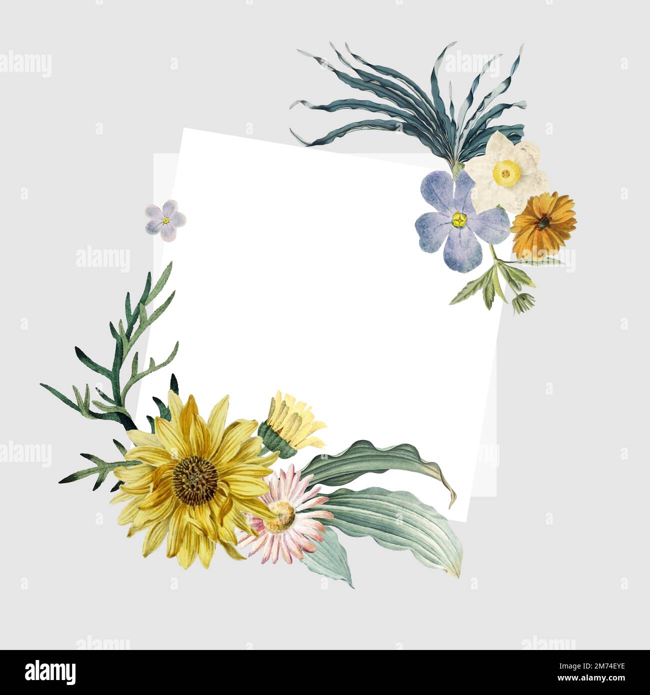 Frame decorated with flowers vector Stock Vector