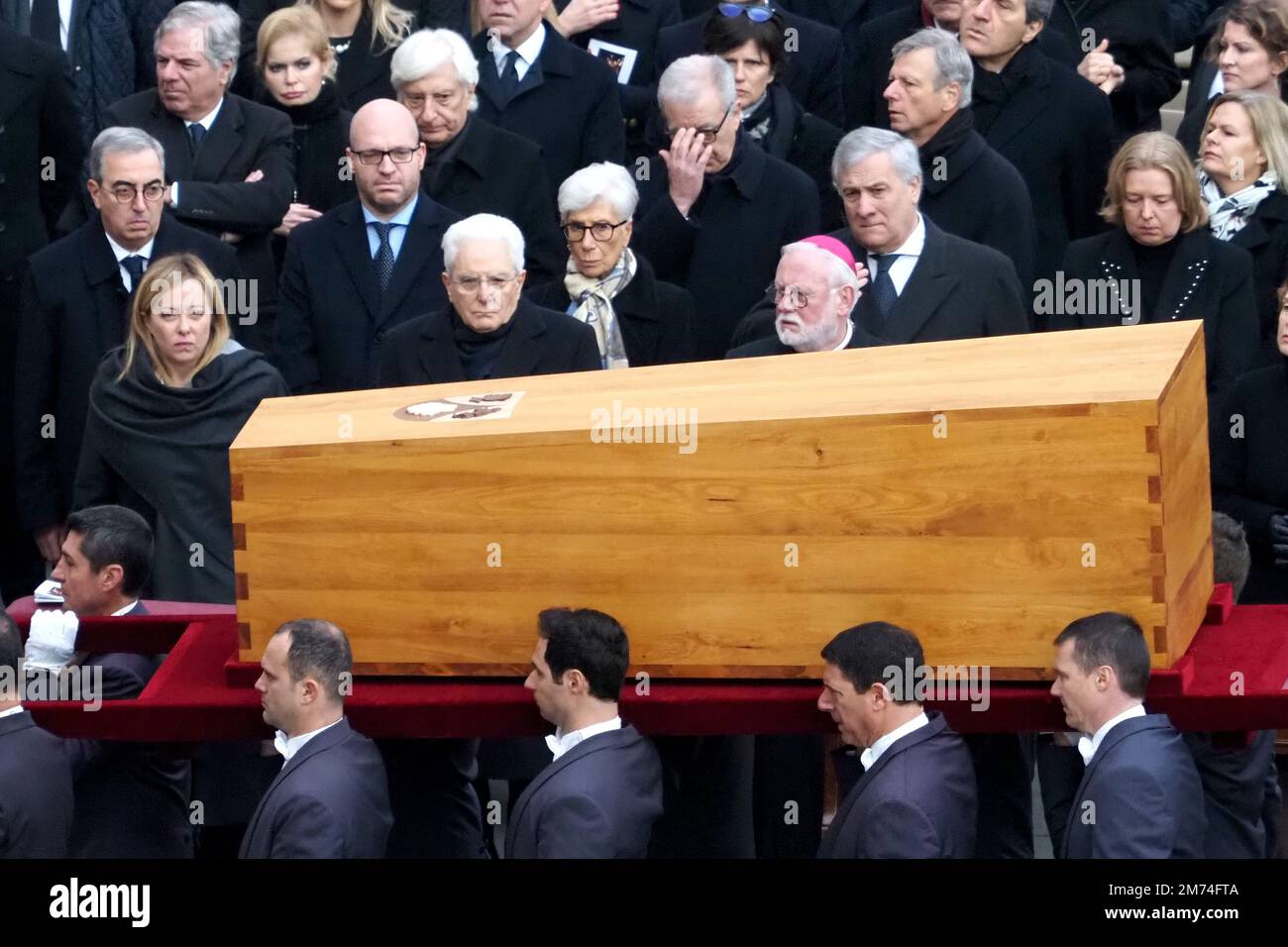 Funeral of Joseph Aloisius Ratzinger 'Pope Benedict XVI' held in St. Peter's square in Rome. Stock Photo