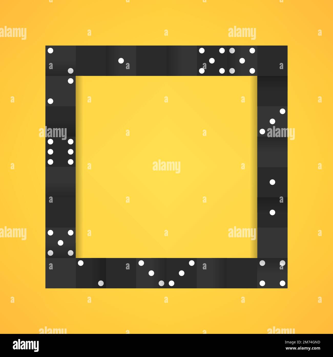 Black blocks frame on blank yellow background vector Stock Vector