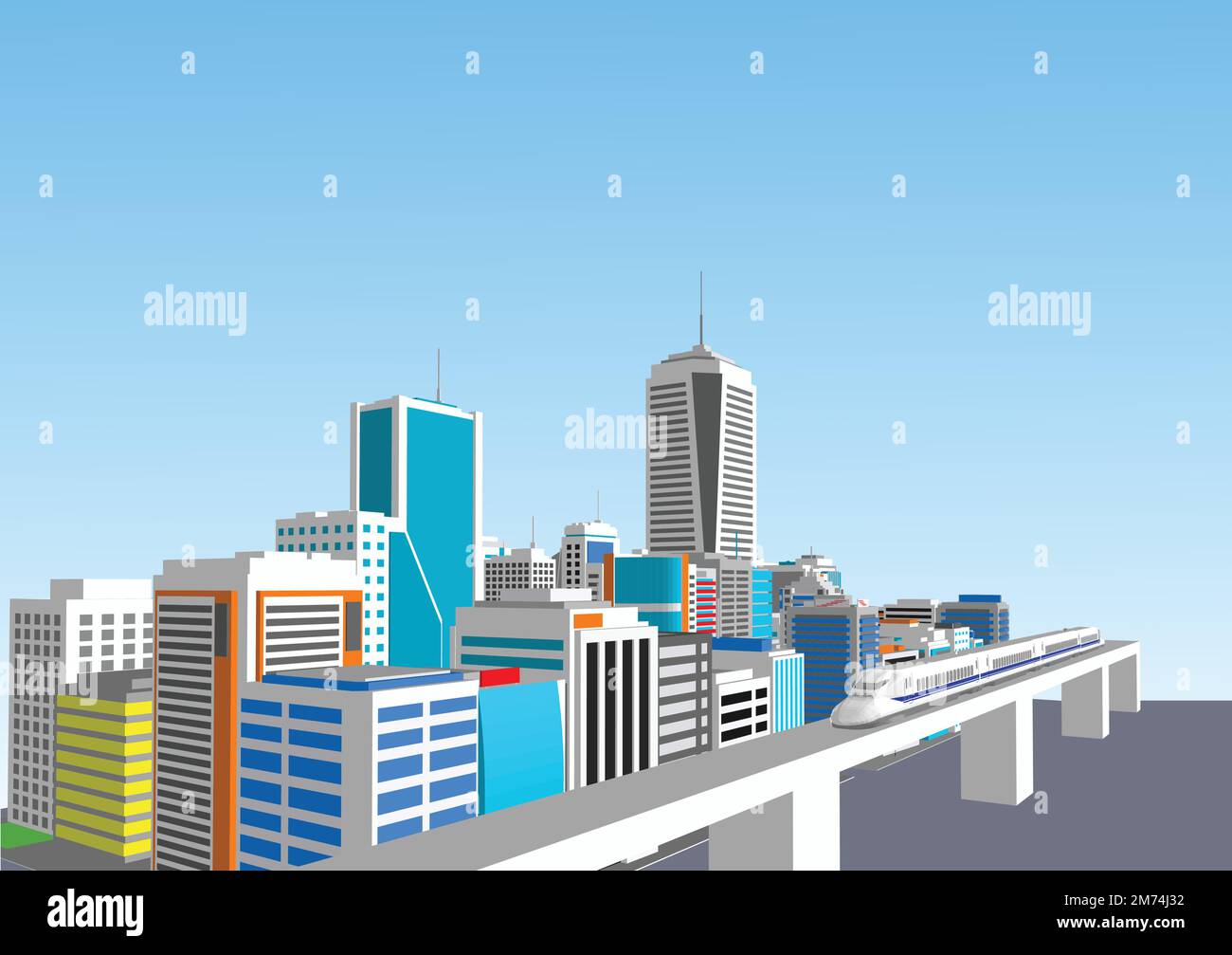 Silhouette of apartment building in the downtown. Stock Vector
