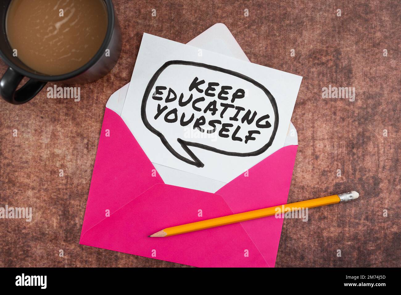 Text showing inspiration Keep Educating Yourself. Business idea dont stop studying Improve yourself using Courses Stock Photo