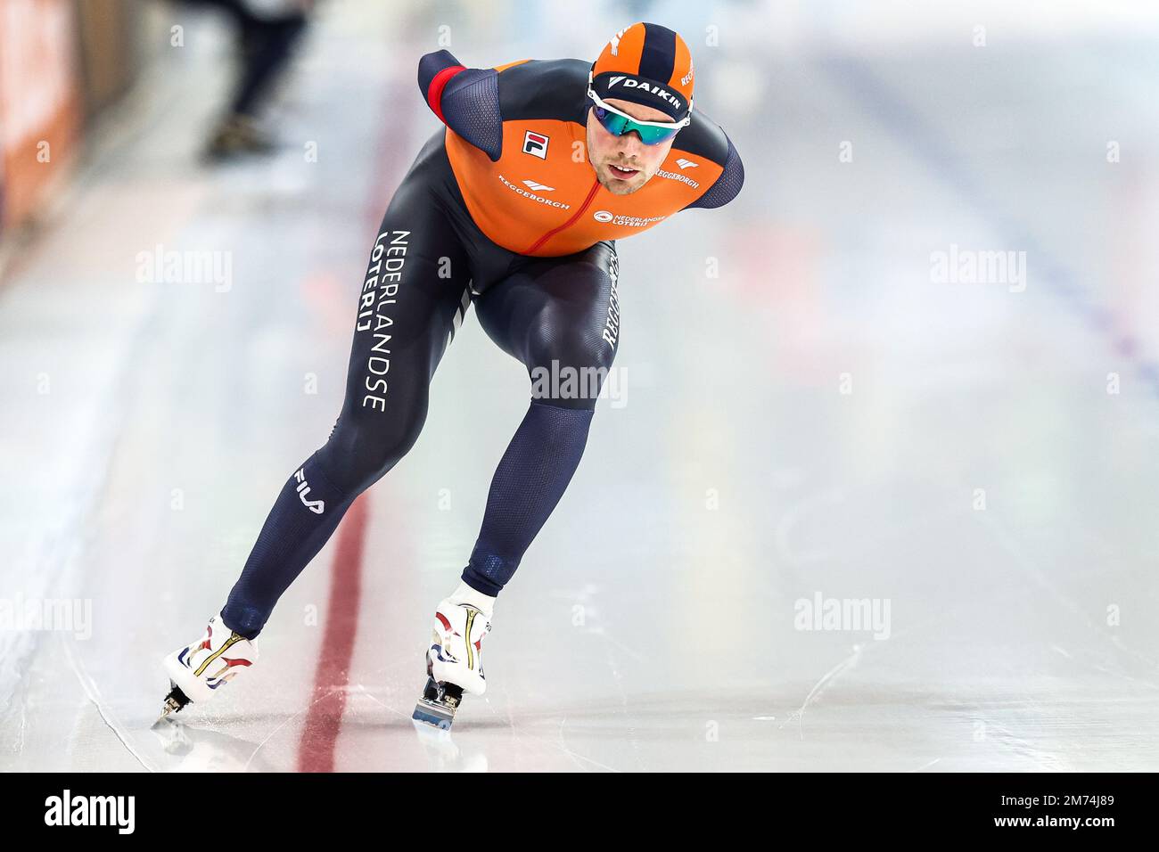 HAMAR - Patrick Roest (NED) in the men's 5000 meters all-around during the  ISU European Speed Skating Championships at the Hamar Olympic Hall on  January 7, 2023 in Hamar, Norway. ANP VINCENT
