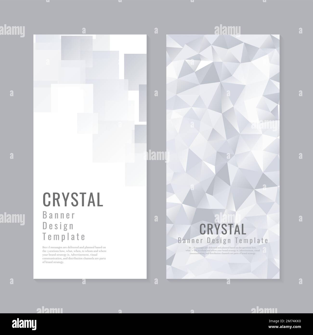 Gray Vector Banner Gray and white crystal textured banner template vector Stock Vector ...