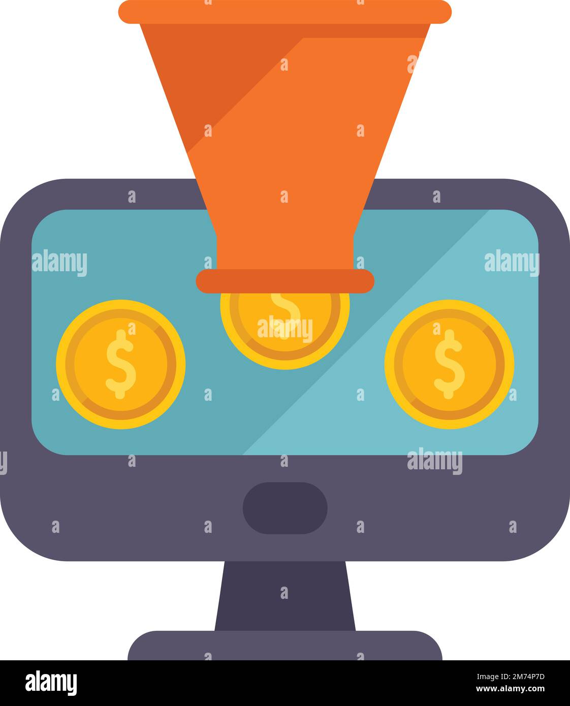 Funnel audience icon flat vector. Strategy monetize. Social media ...