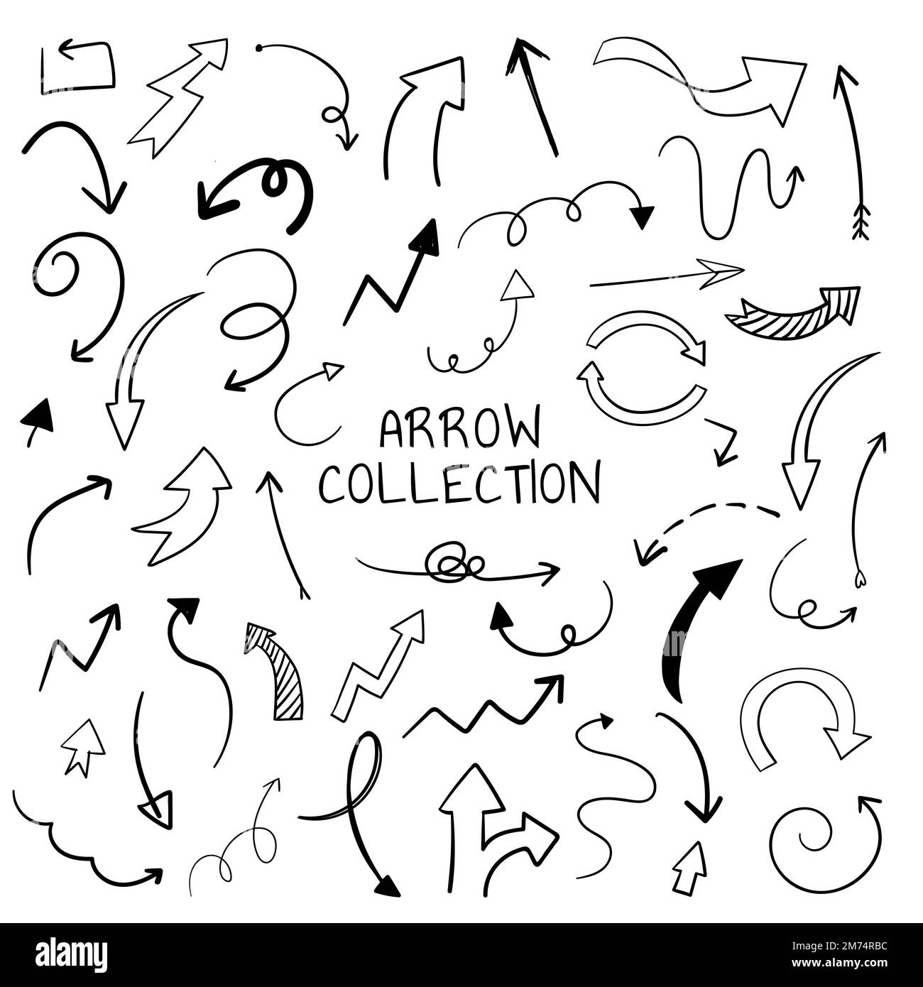 Hand-drawn doodle arrows vector set Stock Vector Image & Art - Alamy