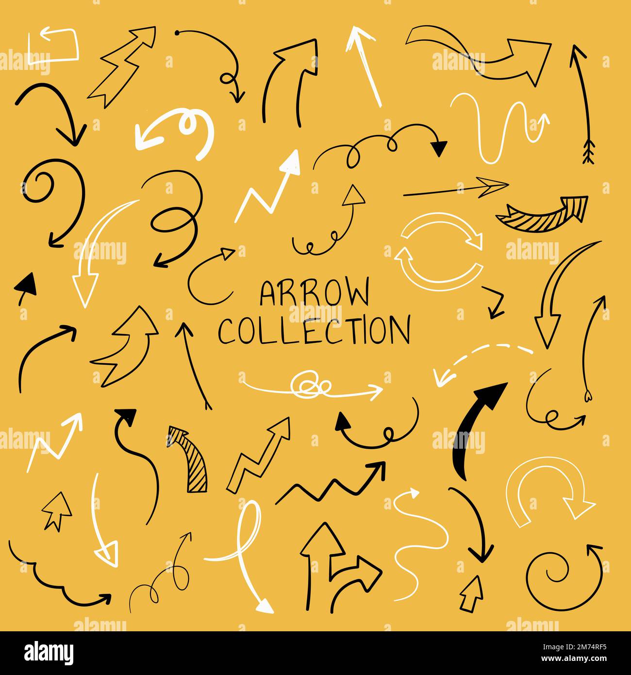 Hand-drawn doodle arrows vector set Stock Vector