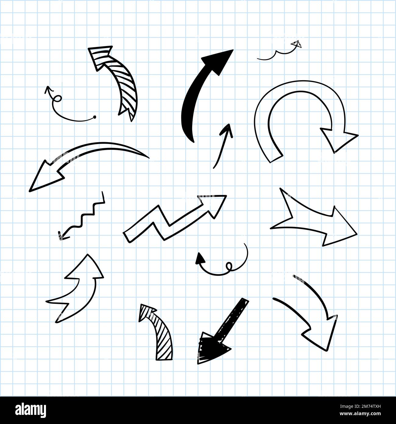 Handdrawn doodle arrows vector set Stock Vector Image & Art Alamy