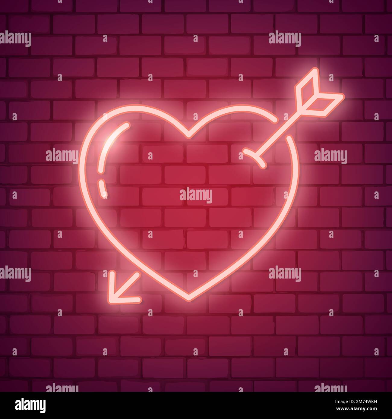 Heart arrow neon light hi-res stock photography and images - Alamy