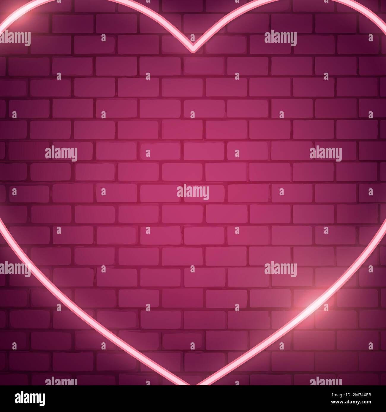 Neon light heart icon on pink background Stock Vector Image & Art Alamy