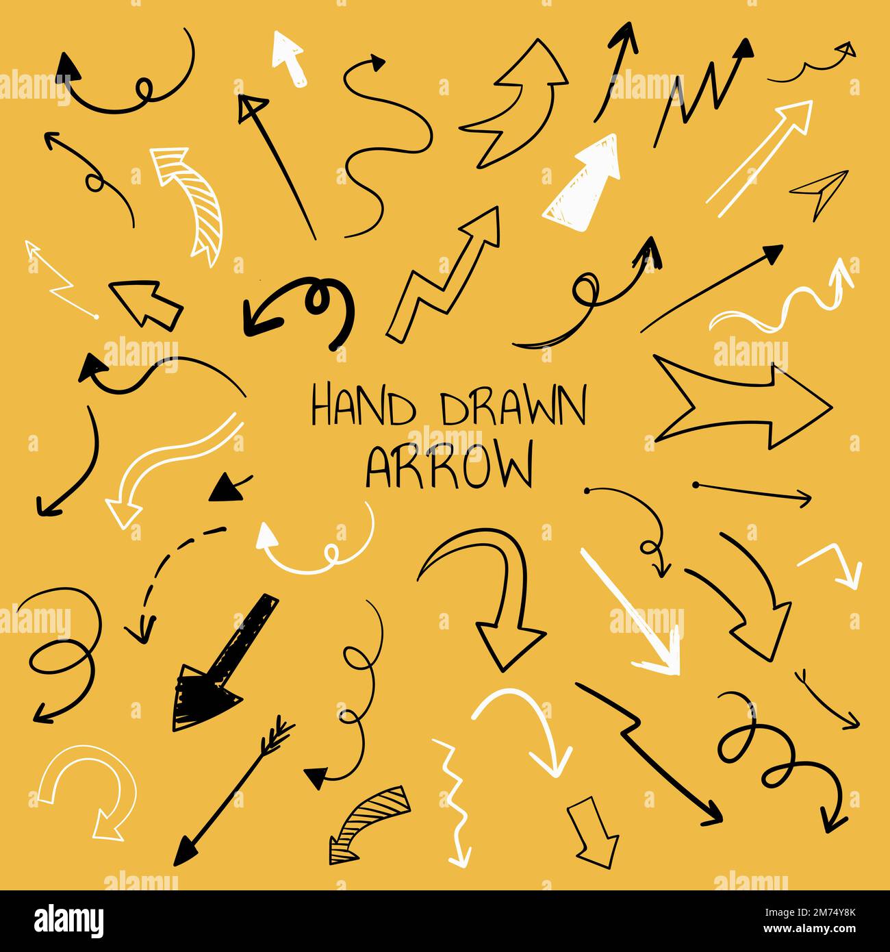 Handdrawn doodle arrows vector set Stock Vector Image & Art Alamy