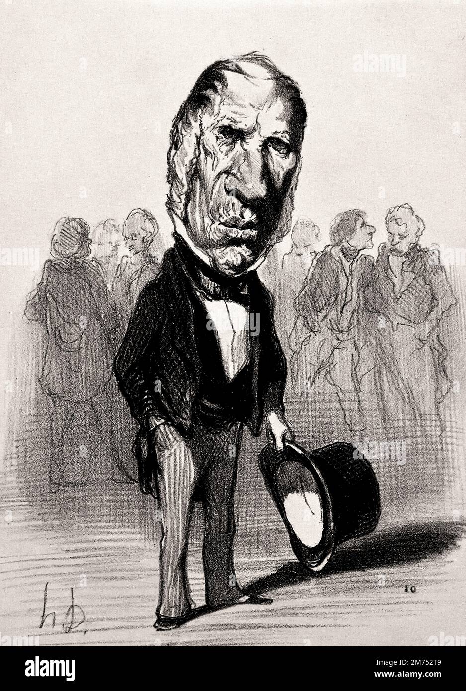 Dupin 1848 by Honore Daumier 1808-1879 ( Honoré-Victorin Daumier was a French painter, sculptor, and printmaker, whose many works offer commentary on the social and political life in France ) Stock Photo