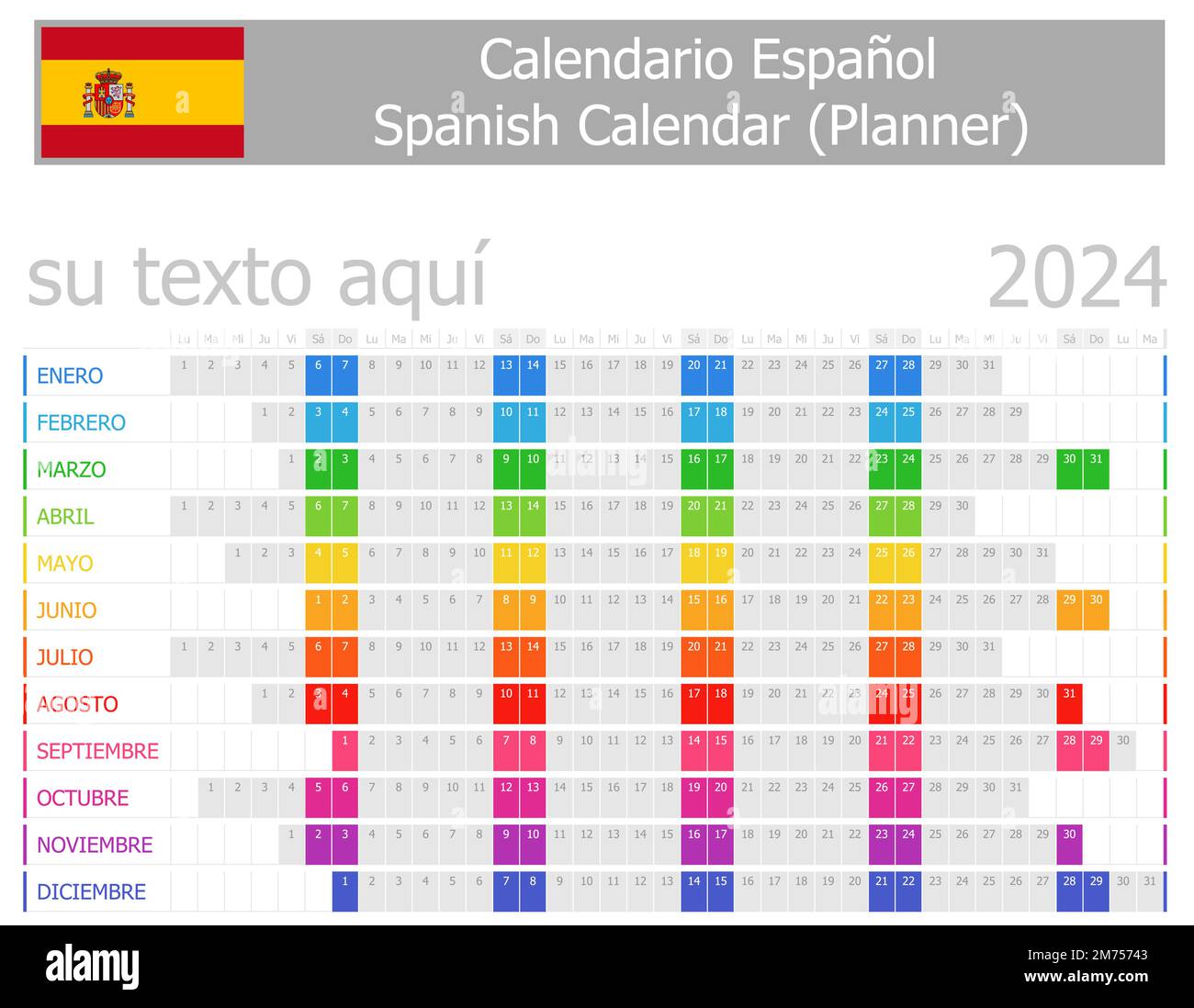Calendario 2024 español Cut Out Stock Images & Pictures Alamy