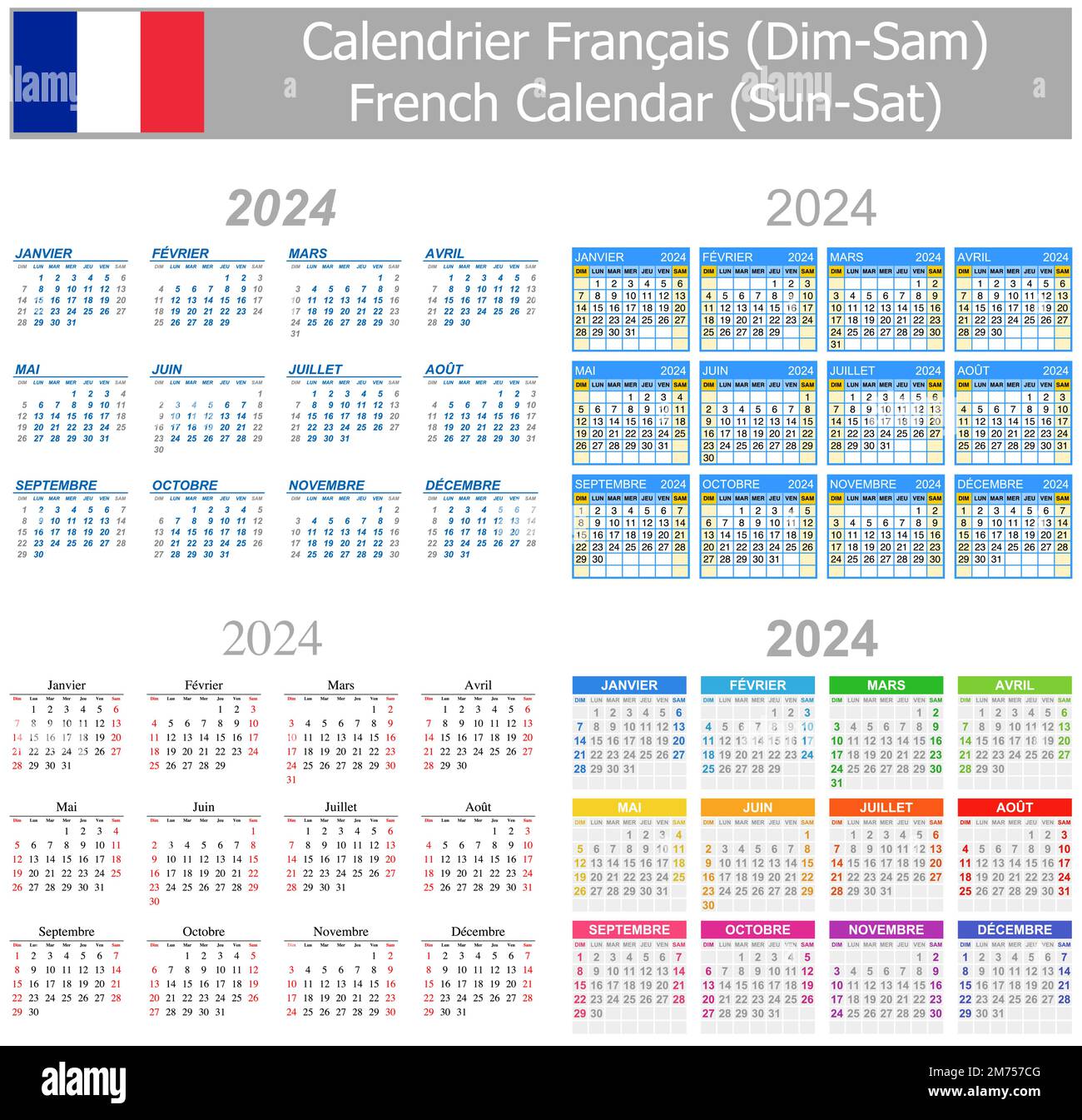 2024 french calendar Cut Out Stock Images & Pictures Alamy