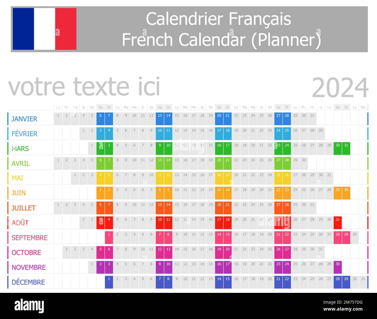 2024 french calendar Cut Out Stock Images & Pictures Alamy