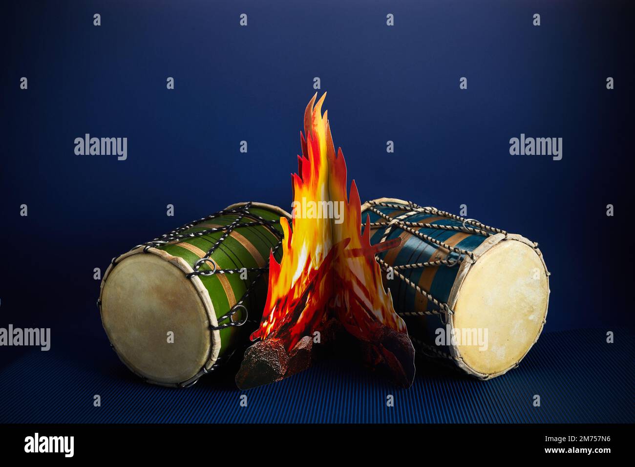 Happy Lohri festival of Punjab India, Lohri celebration background. Stock Photo