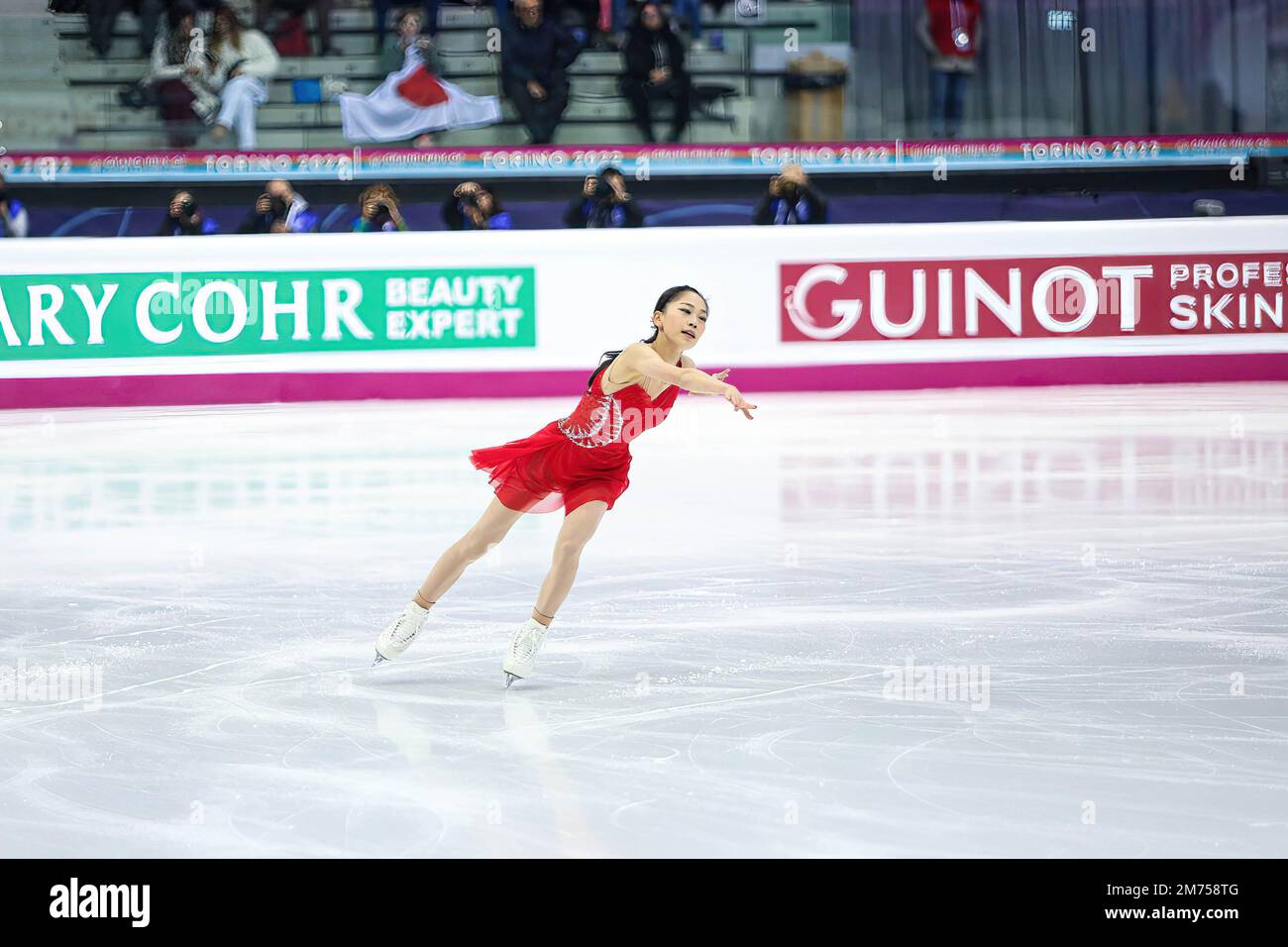 Hana Yoshida (JPN) performs during day 1 of the Junior Women Short Program of the ISU Grand Prix