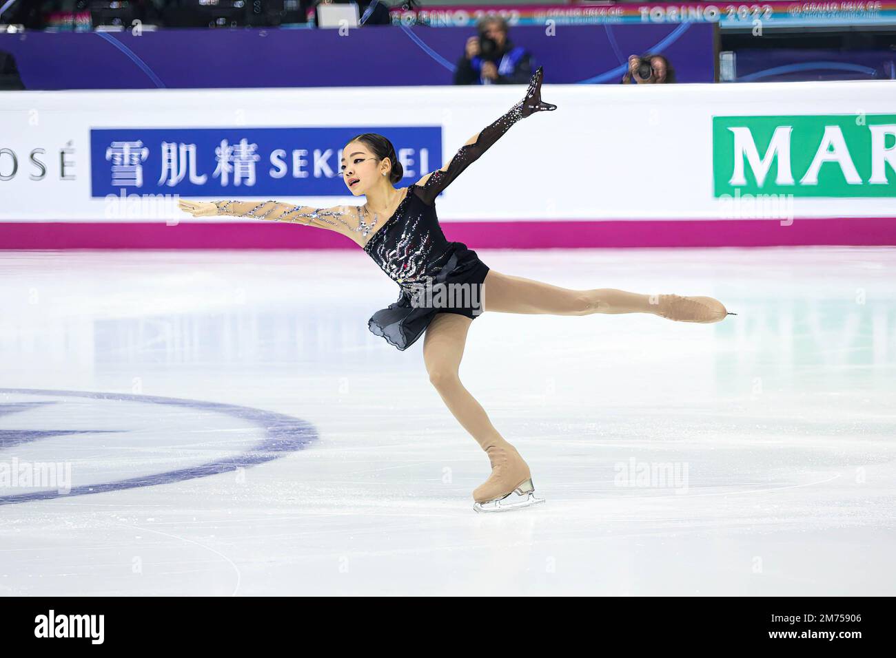 Minsol Kwon (KOR) performs during day 1 of the Junior Women Short