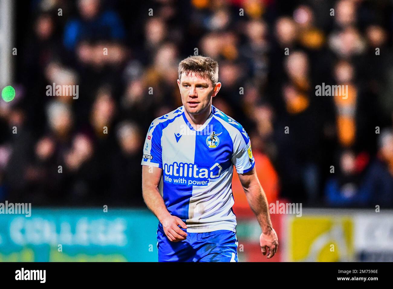 Cambridge, UK. 7th Jan 2023. dSam Finlay (6 Bristol Rovers) uring the