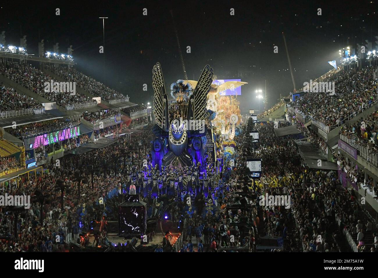 Rio de Janeiro, Brazil,April 23, 2022. Parade of the samba school Beija ...