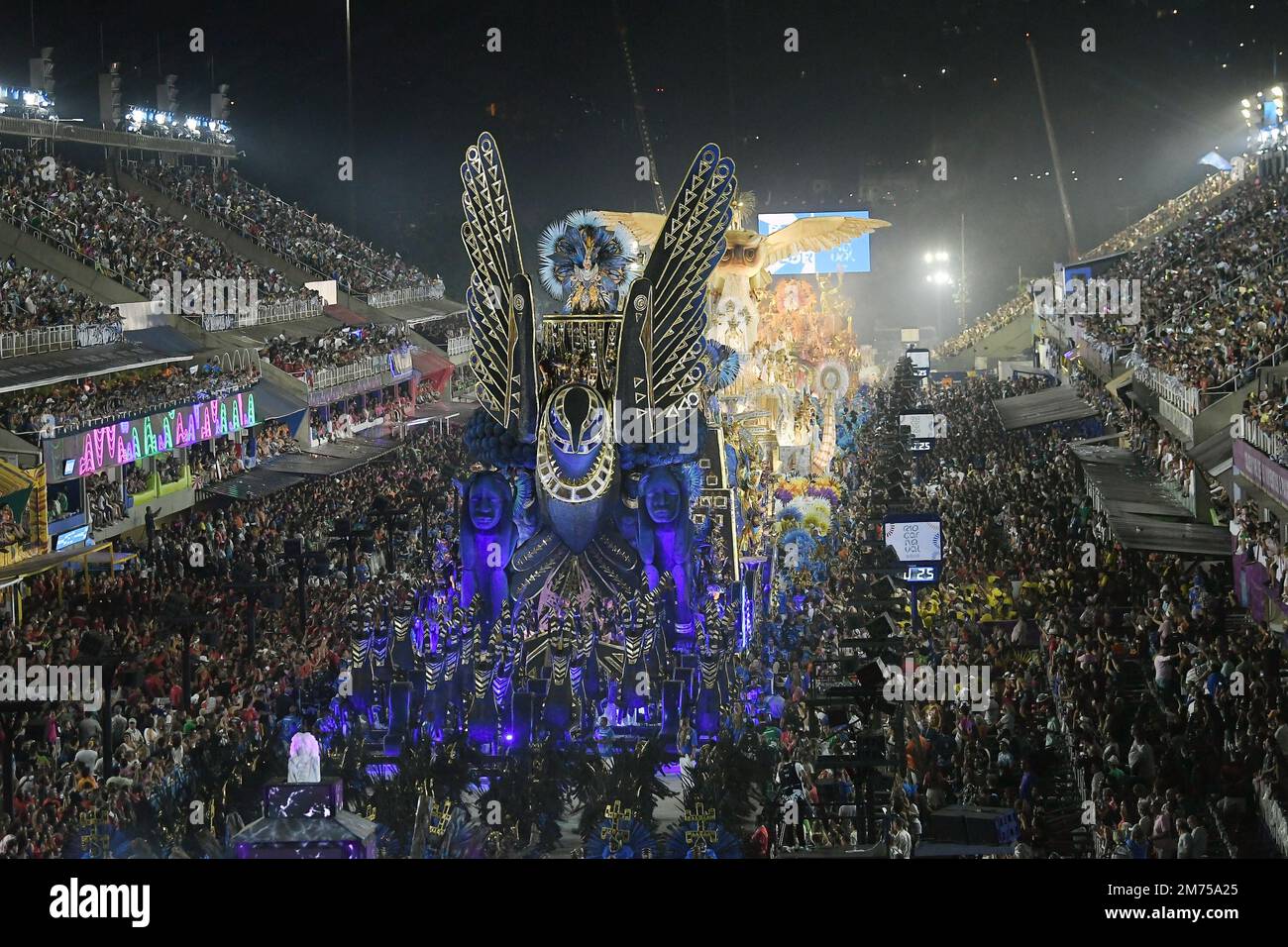 Rio de Janeiro, Brazil,April 23, 2022. Parade of the samba school Beija ...