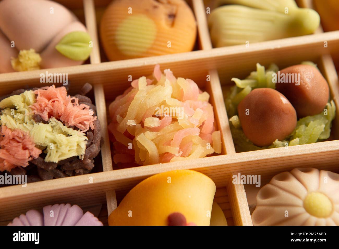 Japanese traditional sweets Nerikiri made from bean paste Stock Photo