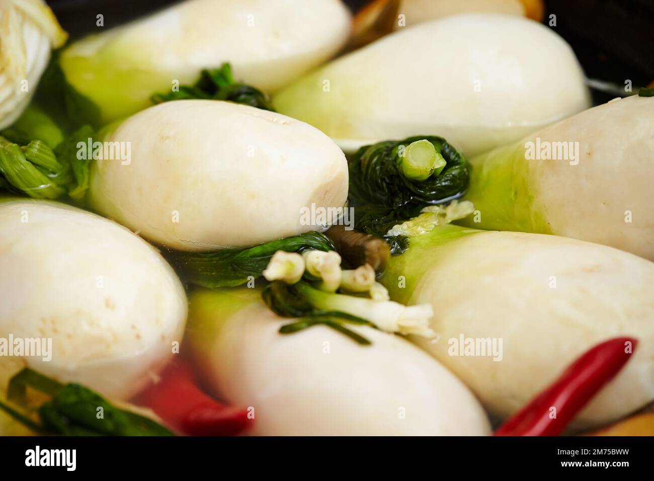 dongchimi, radish water kimchi, Korean food Stock Photo Alamy