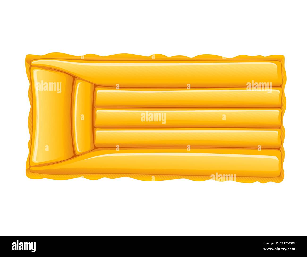 Inflatable water mattress for pool bright yellow color vector