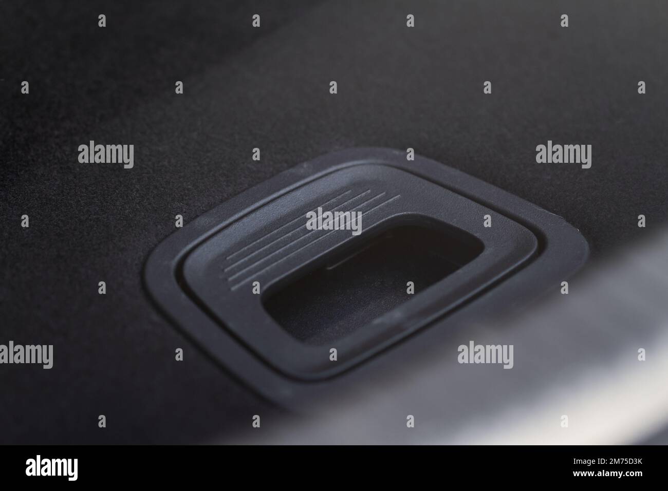 Car trunk luggage box handle Stock Photo Alamy